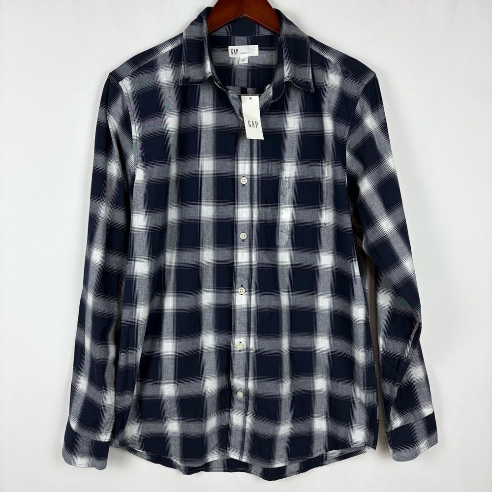 NWT Gap Standard Fit Plaid‎ Button Down Casual Shirt